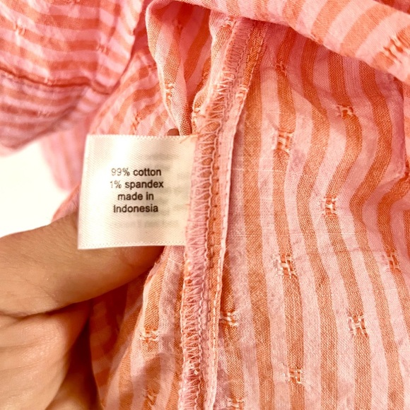 Lane Bryant Orange & Pink Striped Off The Shoulder Bell Sleeve Top Size 18/20 - Picture 8 of 9